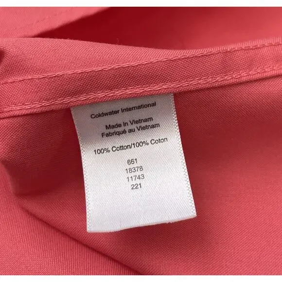Coldwater Creek Button Up Shirt Plus Size 24W No Iron Coral Preppy Office Career - Picture 6 of 9